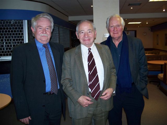 Colin Dexter with Mike Ripley & TV Producer Ted Childs